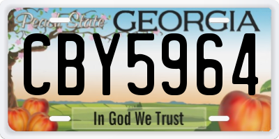 GA license plate CBY5964