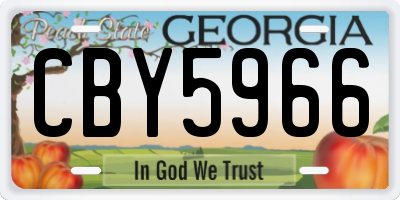 GA license plate CBY5966