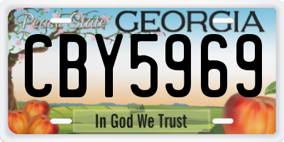 GA license plate CBY5969