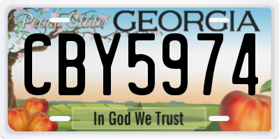 GA license plate CBY5974