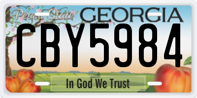GA license plate CBY5984