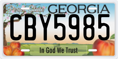 GA license plate CBY5985