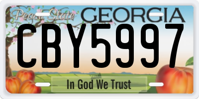 GA license plate CBY5997