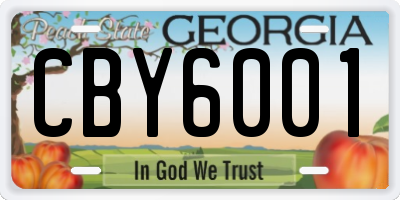 GA license plate CBY6001