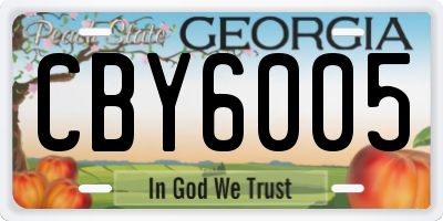 GA license plate CBY6005