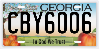 GA license plate CBY6006