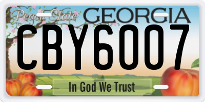 GA license plate CBY6007