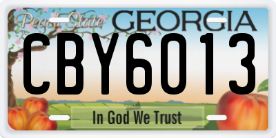 GA license plate CBY6013