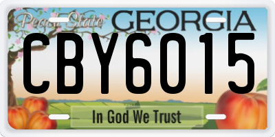 GA license plate CBY6015