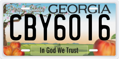GA license plate CBY6016