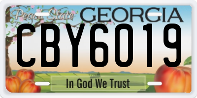 GA license plate CBY6019