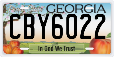 GA license plate CBY6022