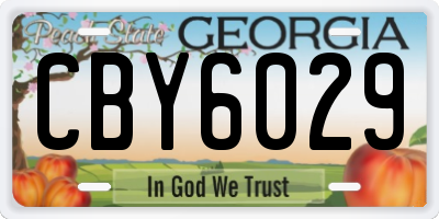 GA license plate CBY6029