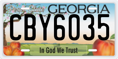 GA license plate CBY6035