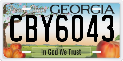 GA license plate CBY6043