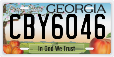 GA license plate CBY6046