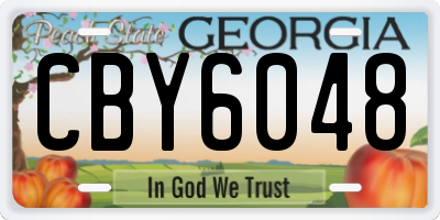 GA license plate CBY6048
