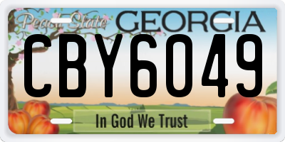 GA license plate CBY6049
