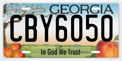 GA license plate CBY6050