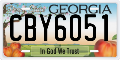 GA license plate CBY6051