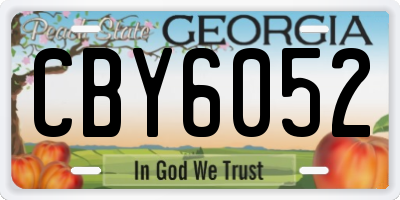 GA license plate CBY6052