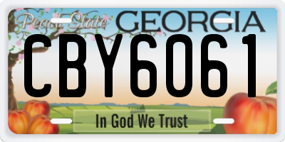 GA license plate CBY6061