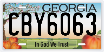 GA license plate CBY6063