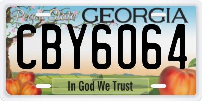 GA license plate CBY6064