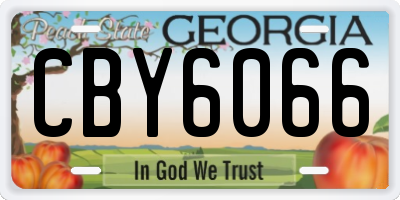 GA license plate CBY6066