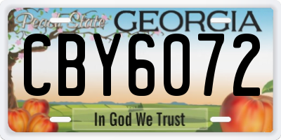 GA license plate CBY6072