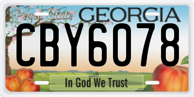 GA license plate CBY6078