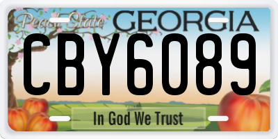 GA license plate CBY6089