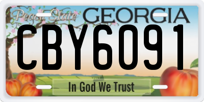 GA license plate CBY6091