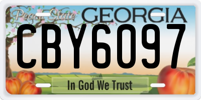 GA license plate CBY6097