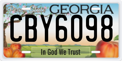 GA license plate CBY6098