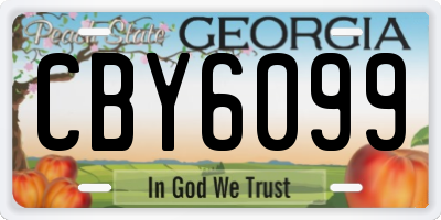 GA license plate CBY6099