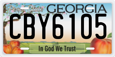 GA license plate CBY6105