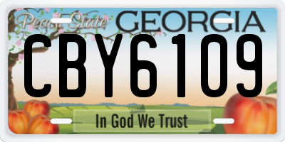 GA license plate CBY6109