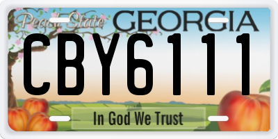 GA license plate CBY6111