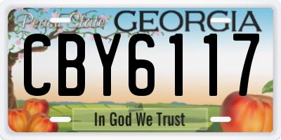 GA license plate CBY6117