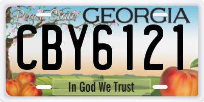 GA license plate CBY6121