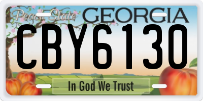 GA license plate CBY6130