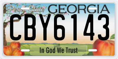 GA license plate CBY6143