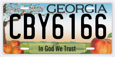 GA license plate CBY6166