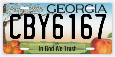 GA license plate CBY6167