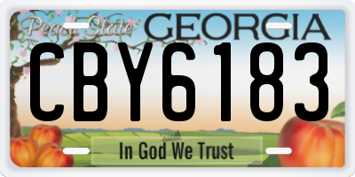 GA license plate CBY6183