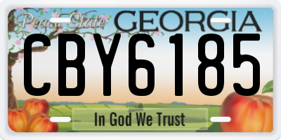GA license plate CBY6185