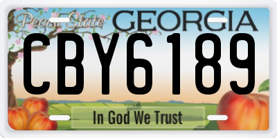 GA license plate CBY6189