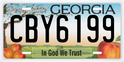GA license plate CBY6199