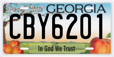 GA license plate CBY6201